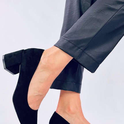 Women's Suede Block Heel Pumps Inello