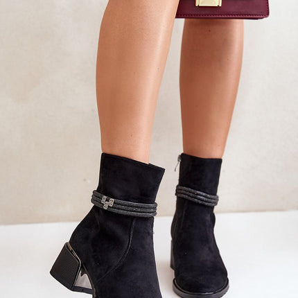 Women's Suede Heel Ankle Boots Step in style