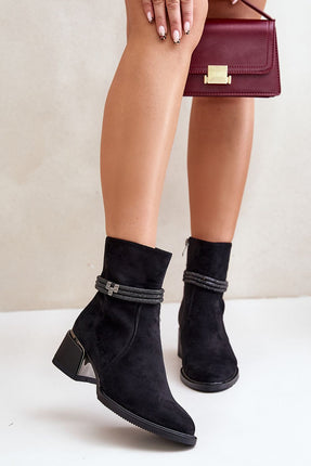 Women's Suede Heel Ankle Boots Step in style