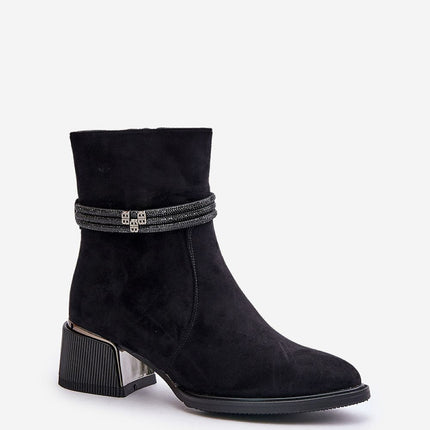 Women's Suede Heel Ankle Boots Step in style