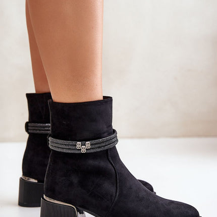 Women's Suede Heel Ankle Boots Step in style