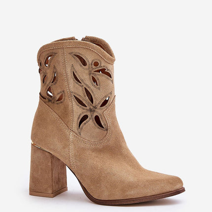 Women's Suede Heel Ankle Boots Step in style