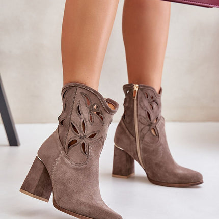 Women's Suede Heel Ankle Boots Step in style