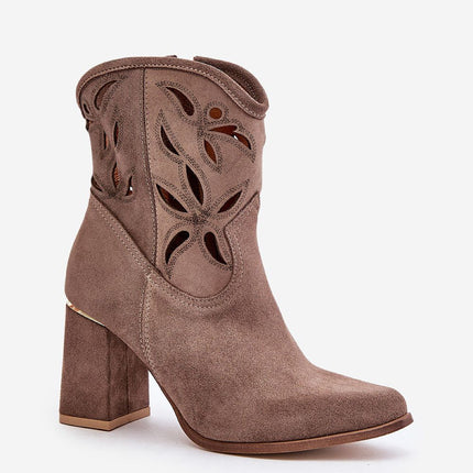 Women's Suede Heel Ankle Boots Step in style