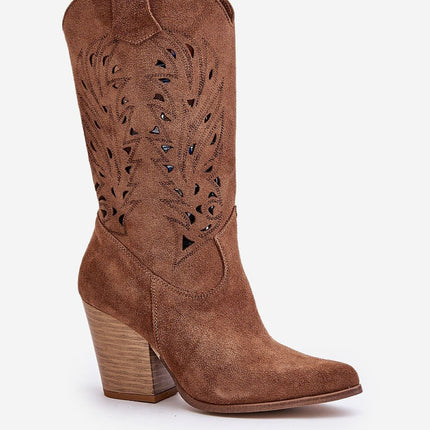 Women's Suede Heel Boots Step in style