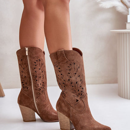 Women's Suede Heel Boots Step in style