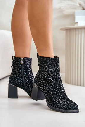 Women's Leather Heel boots Step in style