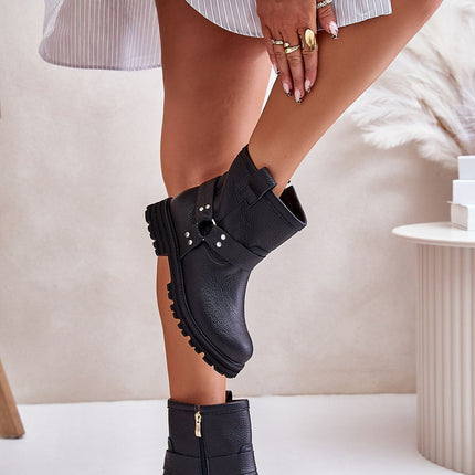 Women's Leather Ankle Heel Boots Step in style