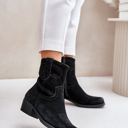 Women's Leather Heel Ankle Boots Step in style