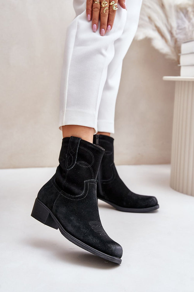 Women's Leather Heel Ankle Boots Step in style