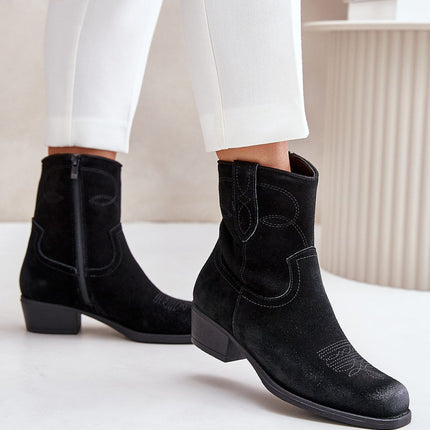 Women's Leather Heel Ankle Boots Step in style