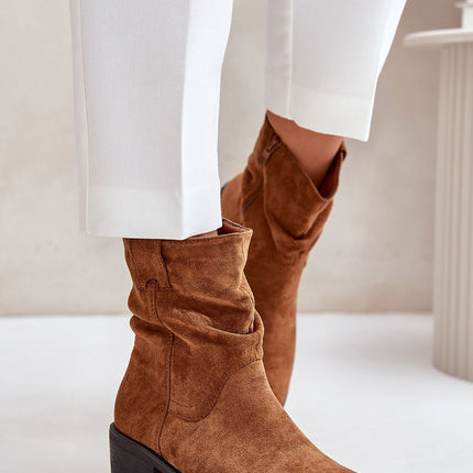 Women's Suede Heel Ankle Boots Step in style