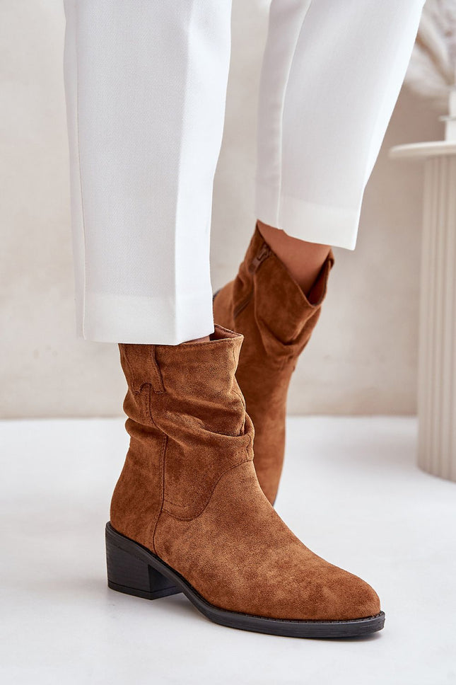 Women's Suede Heel Ankle Boots Step in style