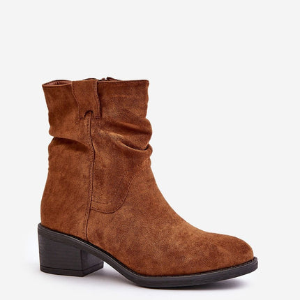 Women's Suede Heel Ankle Boots Step in style