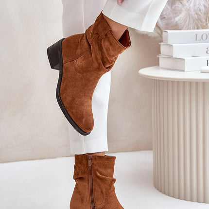 Women's Suede Heel Ankle Boots Step in style