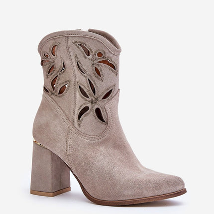 Women's Suede Heel Ankle Boots Step in style