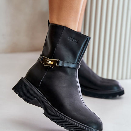 Women's Leather Ankle Heel Boots Step in style