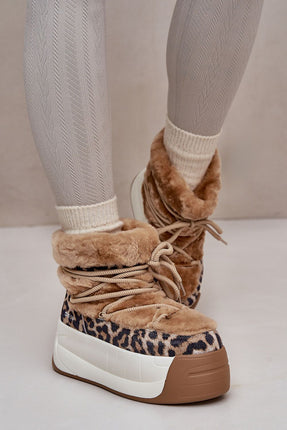 Women's Leather Snow Boots Step in style