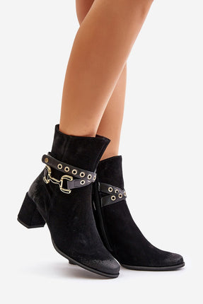 Women's Leather Heel Boots Step in style