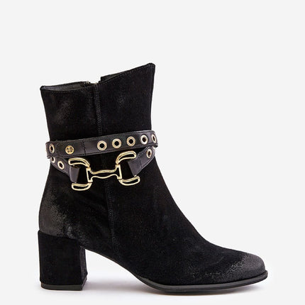 Women's Leather Heel Boots Step in style