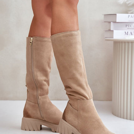 Women's Leather Hight Boots Step in style