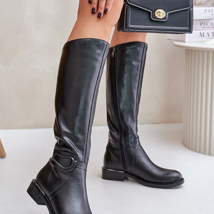 Women's Leather Hight Boots Step in style