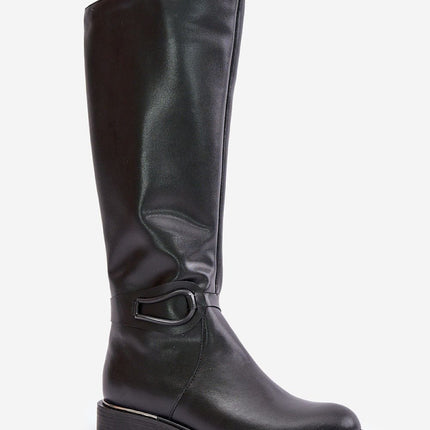 Women's Leather Hight Boots Step in style