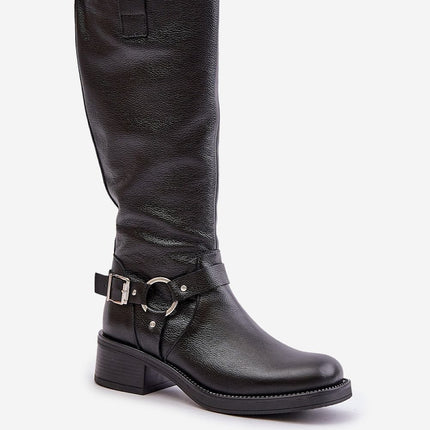 Women's Leather Hight Boots Step in style